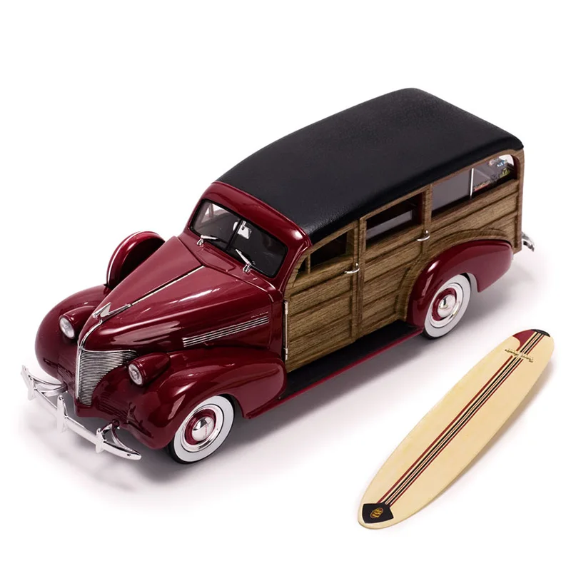 

1/18 Scale Alloy Diecast 1948 ChevroletS Woody Surf Wagon Classic Car Model Vehicles Toys F Fans Toys Red/Green Collection Boys
