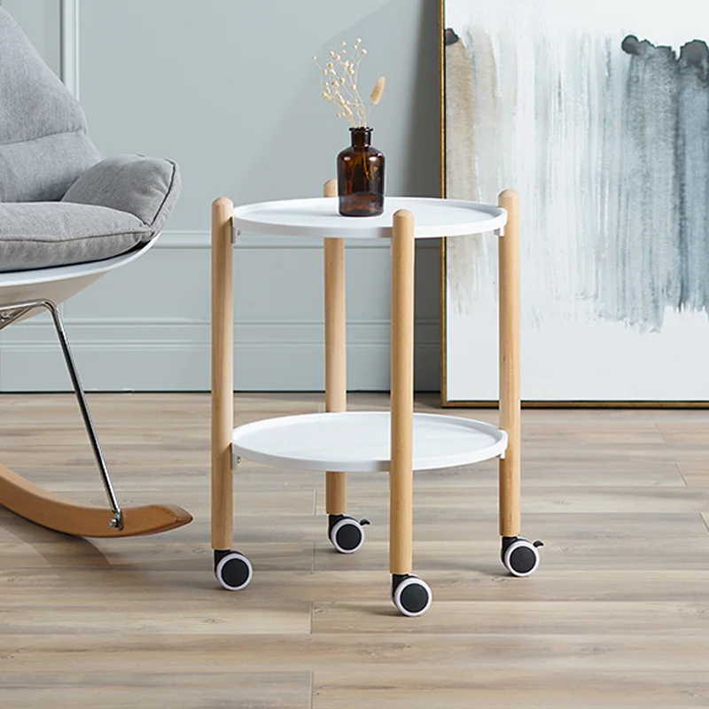 Beach Wood Removable End Table 2 Layers Dining Car Round Coffee Table Beach Wood Removable End Table 2 Layers Dining Car Round Coffee Table
