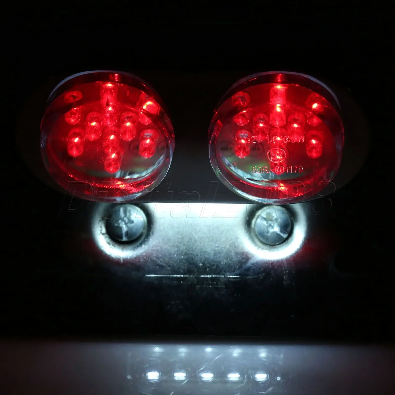 Yetaha Brake Rear License Plate Bracket Tail Light Motorcycle 12V LED