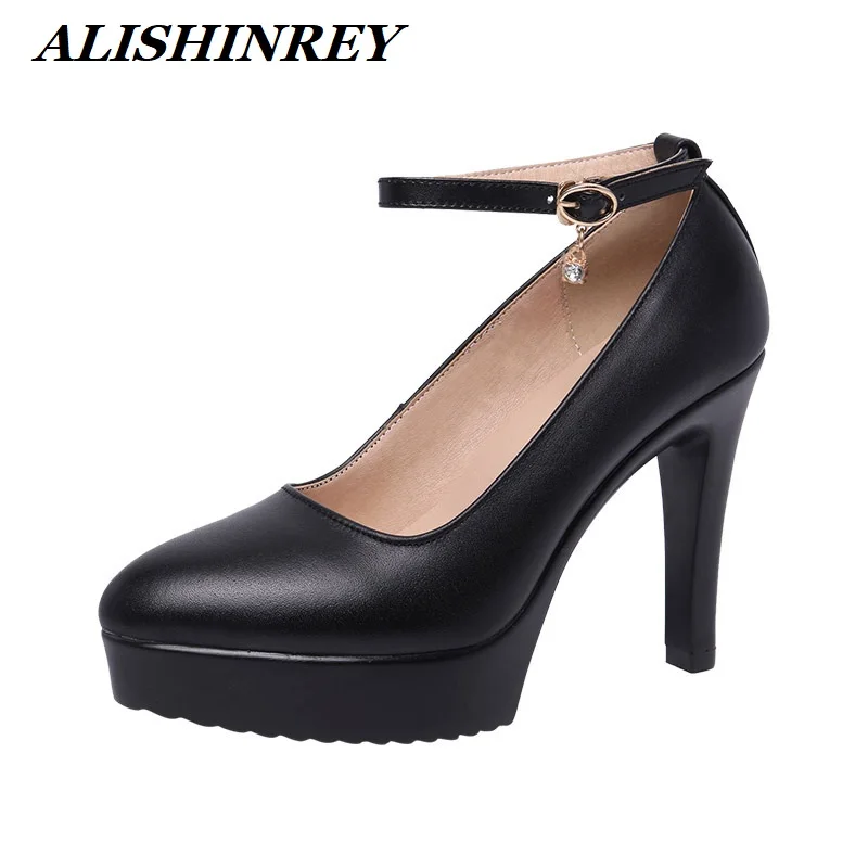 

ALISHINREY Large size 40-43 New 2019 Shoes Woman High Heel Pointed Waterproof Platform Sexy Work Shoes Women Pumps Office Shoes