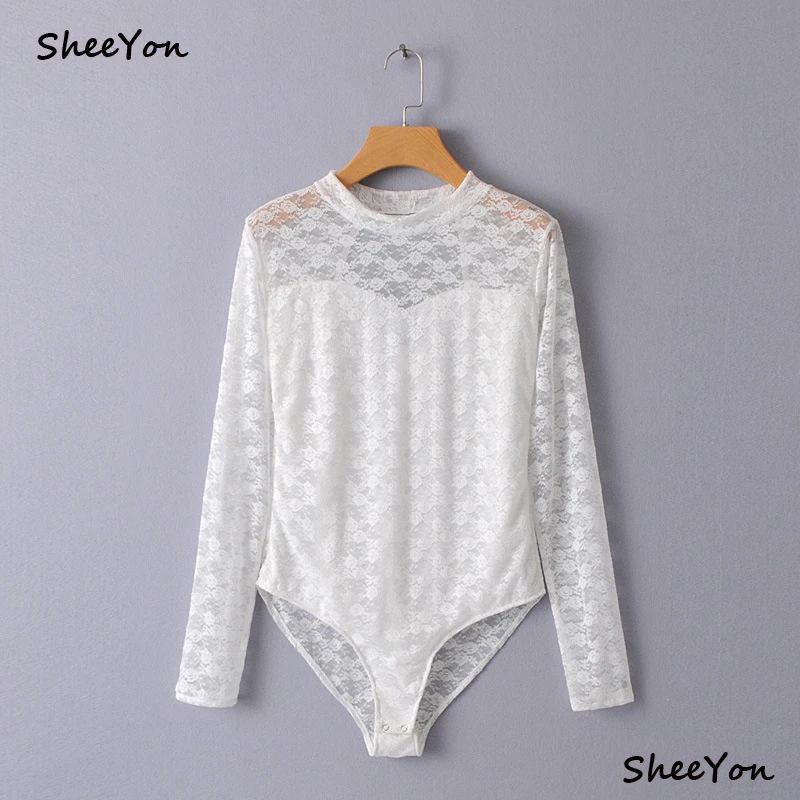 SheeYon women back hollow out Backless sexy lace half open Bodysuits