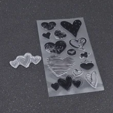 She Love Novelty Heart Leaf Music Notes Birdcage Pattern Silicone Clear Stamp DIY Scrapbooking Diary Seal Craft