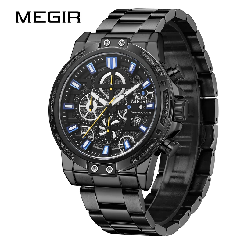 

Megir Mens Watches Top Brand Luxury Men Watch Casual Men Watches Analog Military Sports Watch Big Dial Quartz Wristwatch