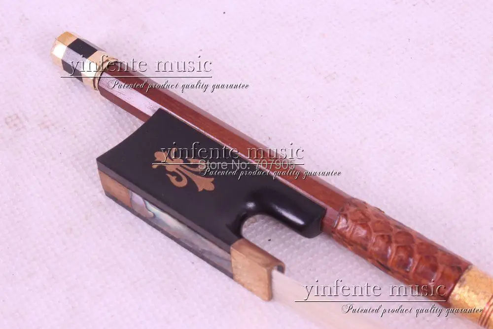 

1 pcs Brazilwood Violin Bow 4/4 Straight Pretty inlay Color #R 26++