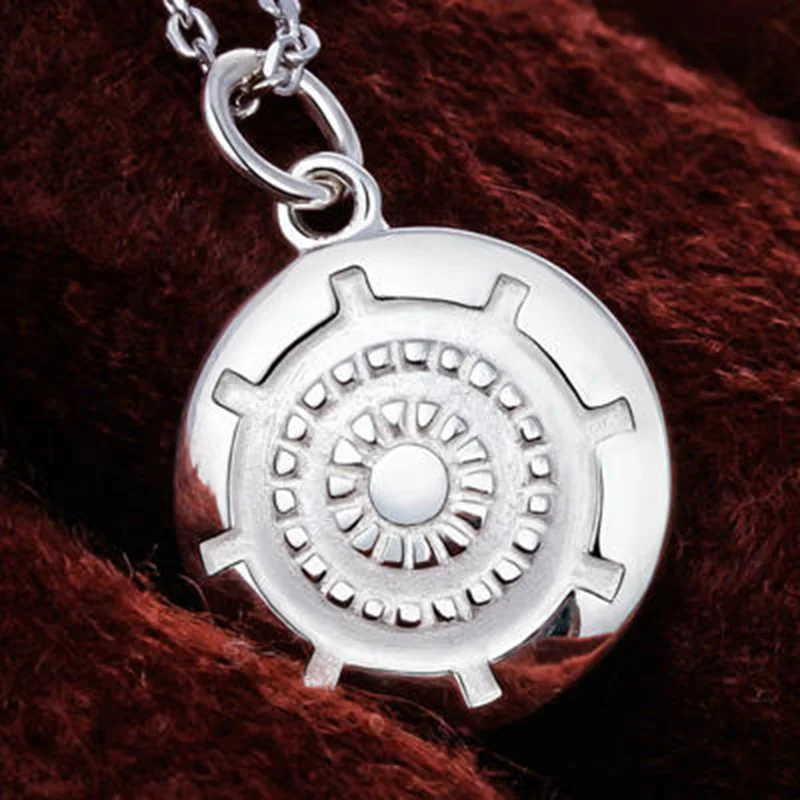 

Avengers Iron Man 3 Arc Reactor Pendant 925 Silver Tony Stark Arc Reactor Armor Necklace Captain America Charm Necklace Cosplay