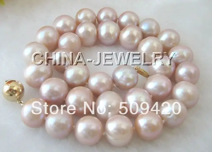 

Free Shipping>>>AAA 17" 12mm natural purple round FW pearl necklace