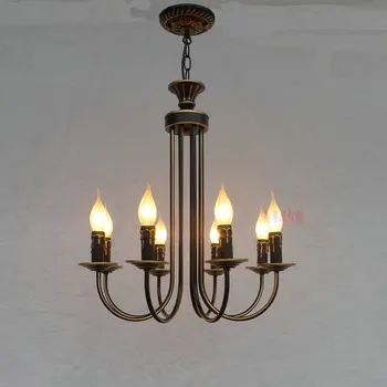 

A1 European Iron Chandelier bedroom lamp bar restaurant pastoral clothing store American art lamps ZX30