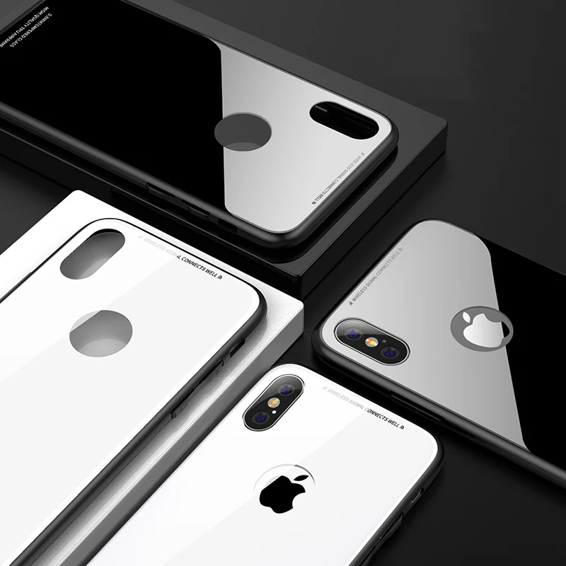 Противоударный 9H мягкий бампер из закаленного стекла Жесткий Чехол для iPhone X XS Max