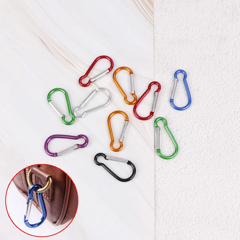5Pcs/lot Aluminum Carabiner D-Ring Key Chain Clip Camping Keyring Snap Hook Outdoor Travel Kit Wholesale | Спорт и развлечения