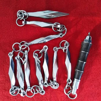 Kung Fu Nine-section Whip Leather Put 304 Stainless Steel Eight-sided Nine-section Whip Martial Arts Training Self-defense Whip stainless steel telescopic sword performance sword kung fu swords taiji martial art martial arts training telescopic sword
