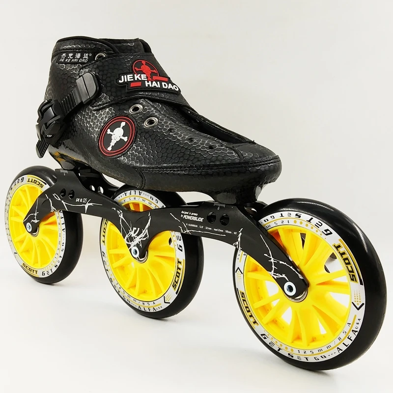المهنية سرعة التزلج الأحذية 125 ملليمتر 3 عجلات الكبار التزلج النساء/الرجال 2017 جديد مضمنة تزلج الأحذية الرياضية