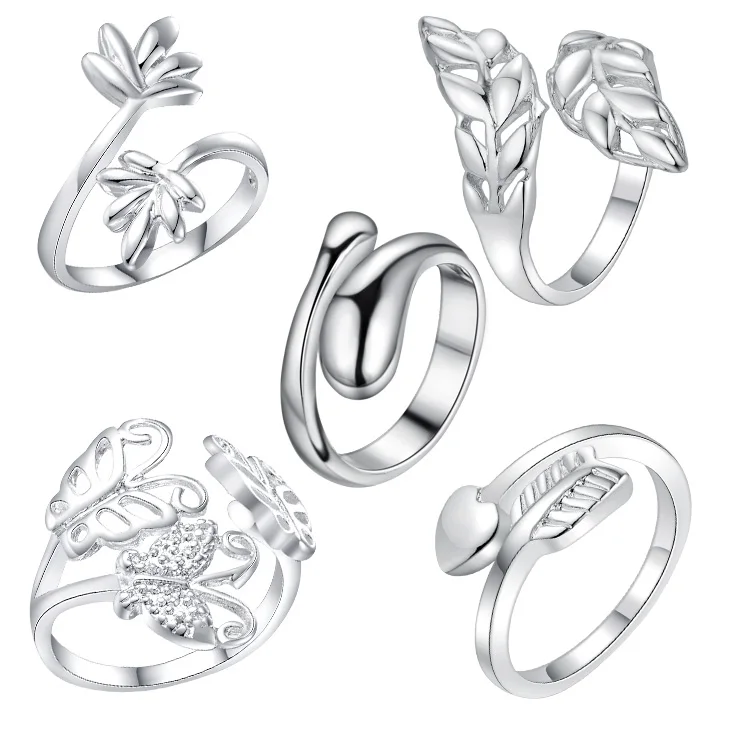 

5pcs Fashion Jewelry Rings New Hot Silver Wedding Gifts Wholesale
