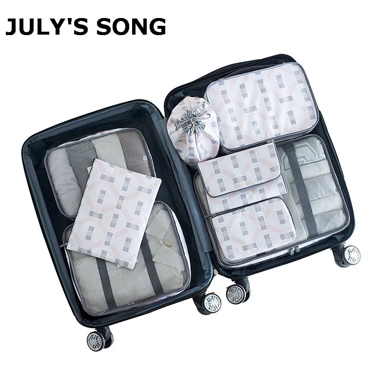 

8Pcs/Set Elegant Partten Travel Portable Tidy Suitcase Organizer Clothes Packing Container Makeup Shoes Storage Bag Travel Bag