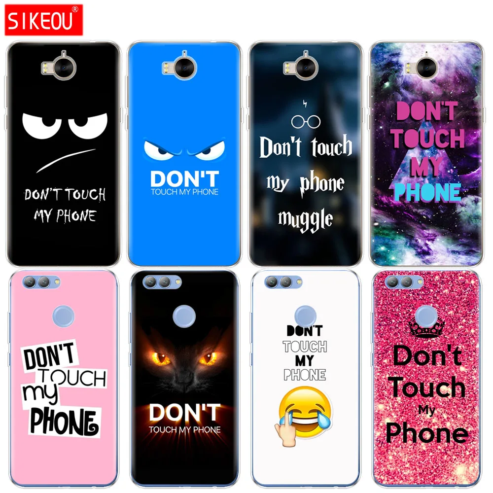 

Silicone phone Cover Case for huawei Y3 Y6 Y5 2 II 2017 nova 2s 2 LITE plus Do Not dont Touch My Phone