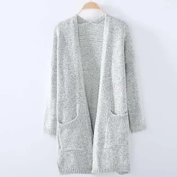 

Christmas Pull Femme 2020 Autumn Winter Cardigan Women Long Sleeve Loose knitting Cardigan VneckSweater Warm Slim Gray Cardigans