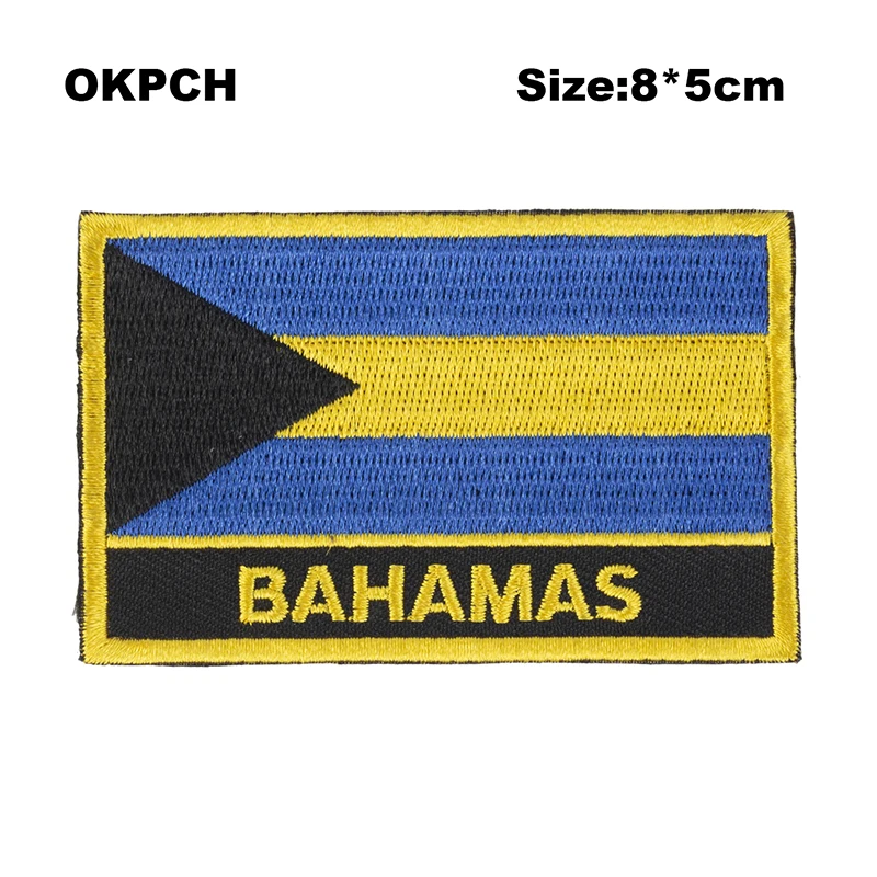 

Bahamas Square Shape Iron-on Flag Patch Embroidered Saw on Badges Patches for Clothing PT0024-R