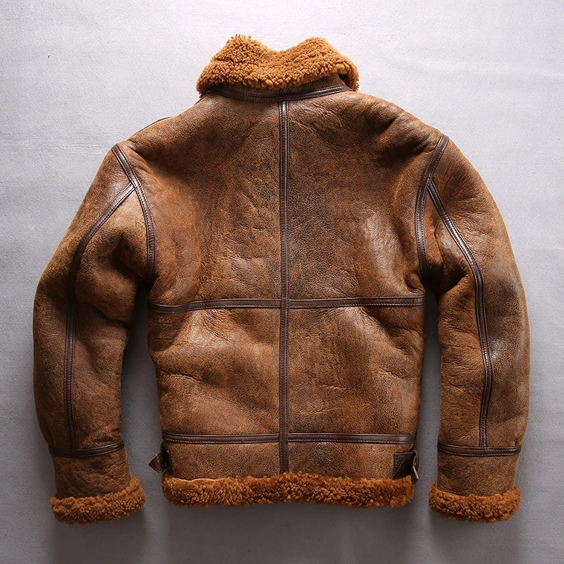 AVIREX FLY Air Force B3, меховое мужское пальто, овчина, натуральная кожа, куртка, Мужская мотоциклетная куртка, настоящая кожа, зимнее пальто