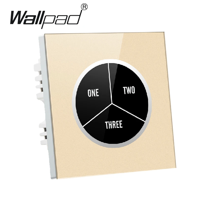 

Gold 3 gangs 2 way Glass Screen Touch Wall Light Switch Free Design words on button 110V~250V micro touch switch,Free Shipping