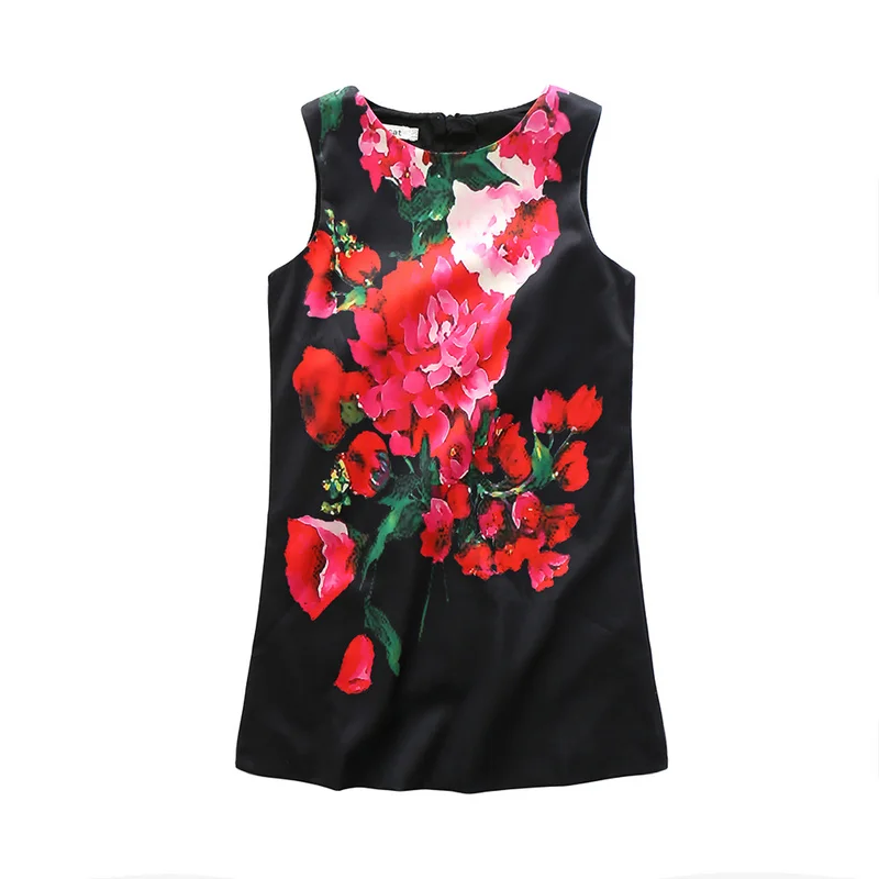 

Kimocat girl Clothes Summer 2017 vest Girls Dresses Floral Print Princess Dresses is for teenage 5 short for a 12 year old