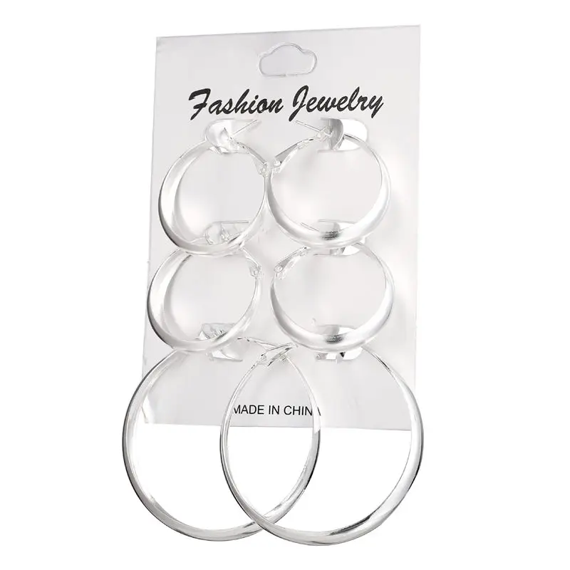 

New Fashion Big Circle Hoop Earring Set For Women Simple Punk Style Brincos Round Earrings Set Wedding Party Jewelry Gift
