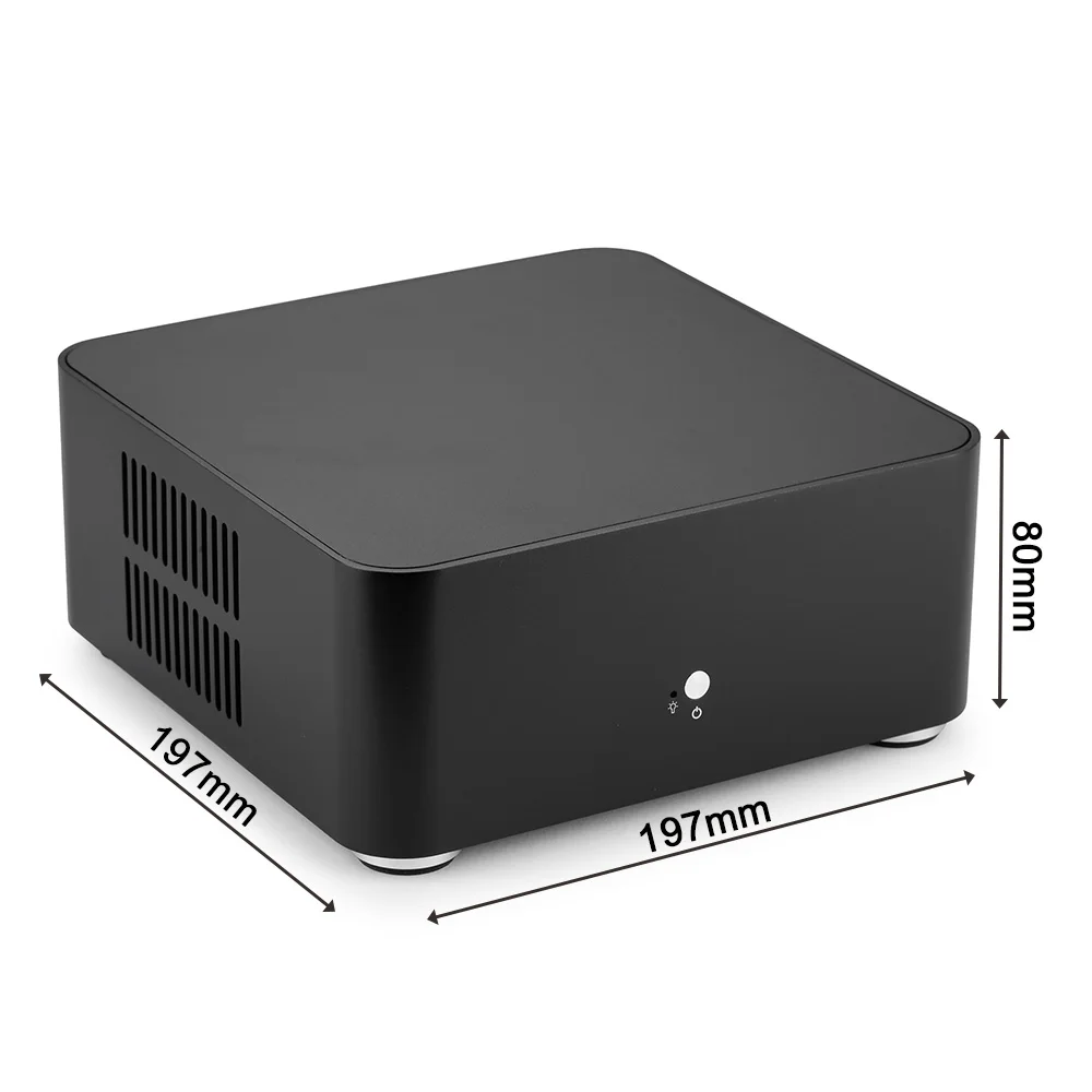 RGEEK Mini ITX компьютерный ПК чехол s Mini настольный HTPC алюминиевый компьютерный чехол Шасси Мини ПК чехол с 200 Вт блок питания