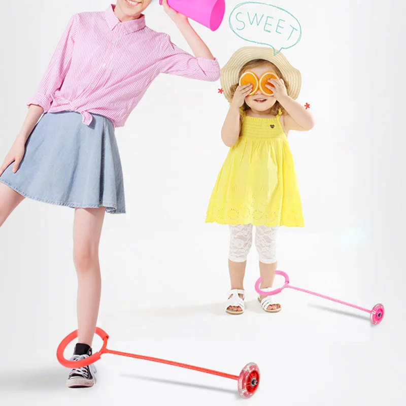 discount  Children LED Flashing Jumping Rope Ball Colorful Ankle Skip Jump Ropes Sports Swing Ball Toys Fun P