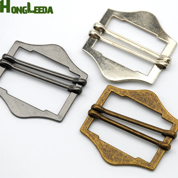 60pcs/lot 35mm metal alloy buckle double slide adjustable pin buckle nickle/black/bronze free