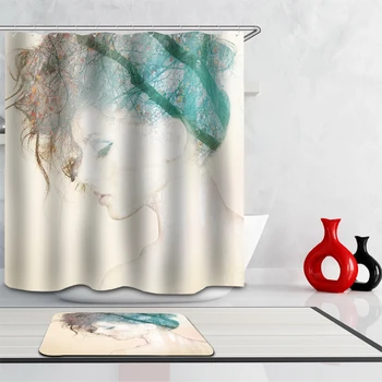 

New Arrivals Shower Curtain Nordic Simple modern Creative Cartoon Pattern Home decor Shower Curtain Waterproof Bathroom Fabric