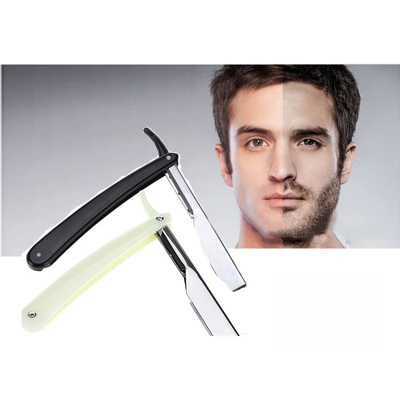 Professional Manual Shaver Hoder Black White Straight Edge Stainless Steel Folding Shaving Beard Cutter Without Shaver Makeup