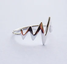 Solid Sterling Silver heart beat ring Handmade All Sizes (4 to 16)