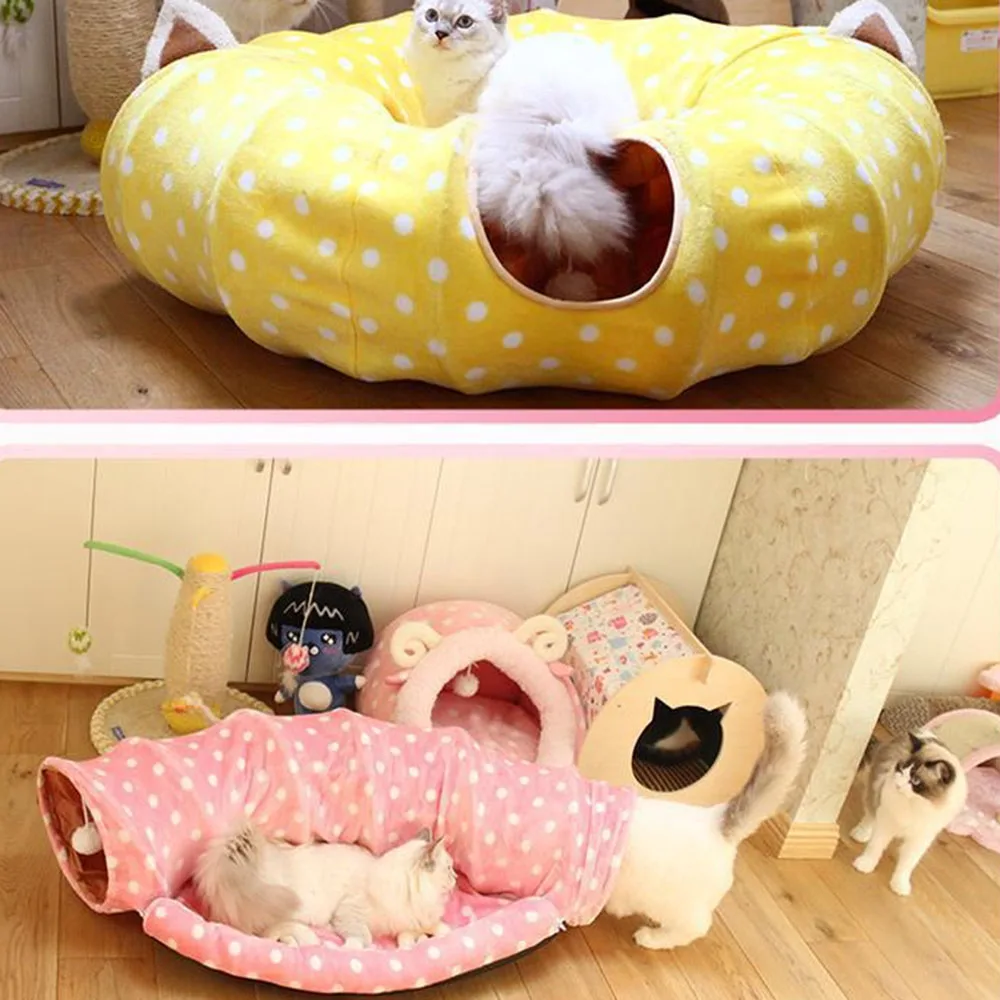 

Cat Play toy Tunnel Funny Pet Tunnel Foldable Bulk Small Pet Toys Rabbit Christmas Pet Tunnel Cat Beds House and Sleep with Ball