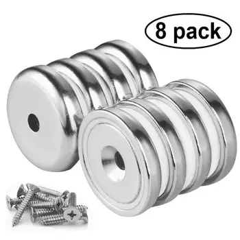 

8PCS Round Magnet Neodymium Round Base Magnet with Screws Super Strong Powerful Small Round Magnetic Disc