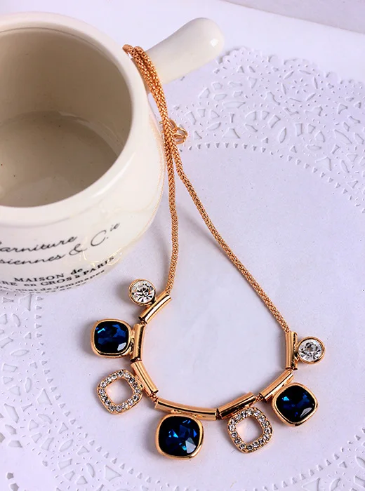 Free Shipping New 2014 Fashion Trendy Blue Geometric Summer Party Necklaces Pendants For Women NE0081 | Украшения и аксессуары