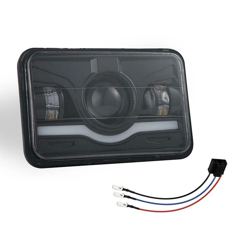 

New Cargo Truck LED Headlight Trail Alloy 15000LM DRL Lamp Square Sealed Waterproof For Peterbilt