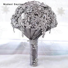Высокое качество Роскошные Искусственные цветы кристалл Букеты Свадебные Новинка года со стразами Свадебные невесты букет bruids boeket