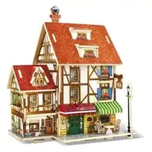 Качественная модель французского кафе, строительные наборы, 3D архитектурная деревянная головоломка для взрослых детей