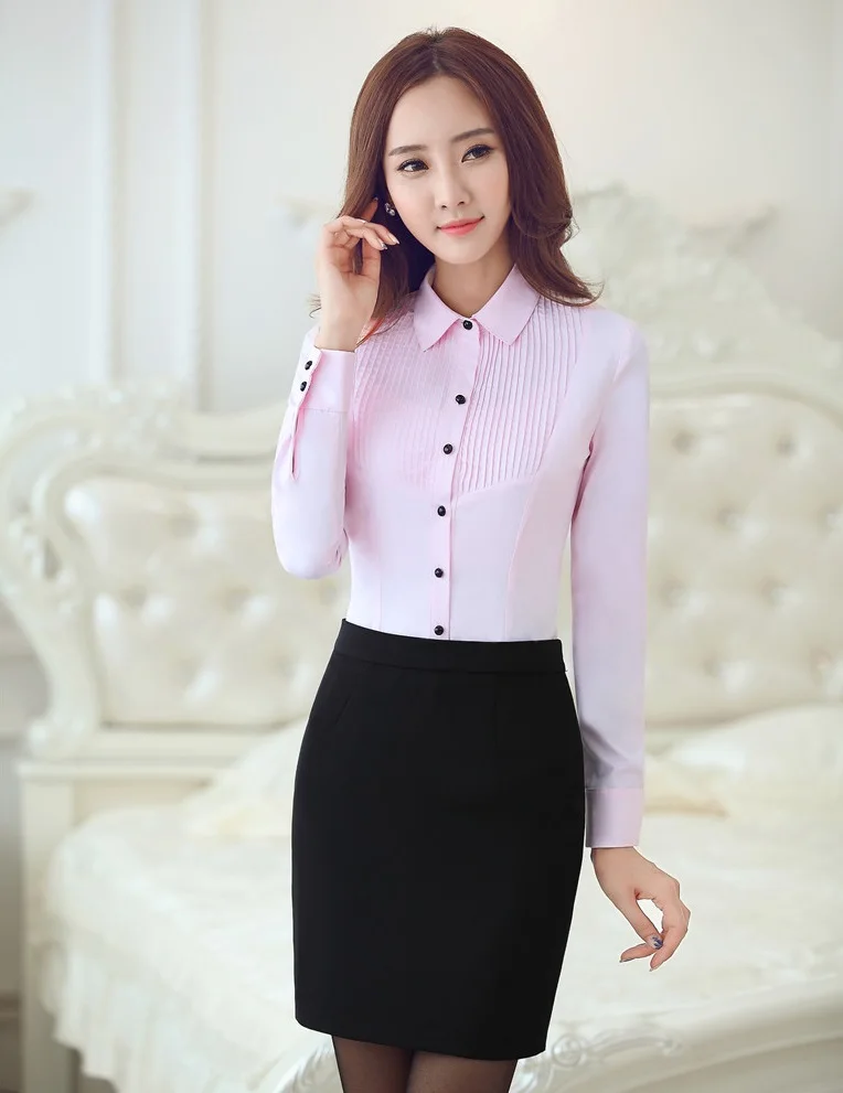 Novelty White Long Sleeve Formal Skirt Suits Professional