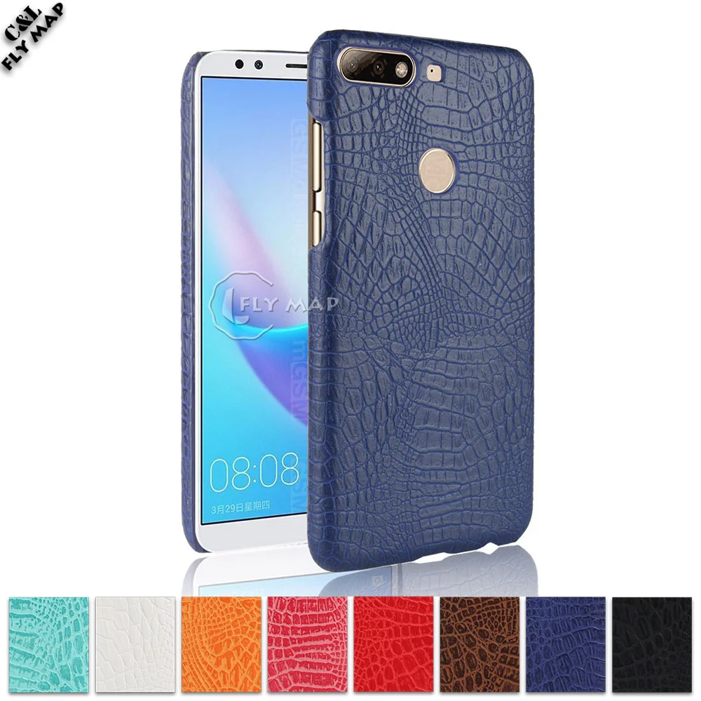 Крокодиловый Чехол для Huawei Y7 Prime 2018 Жесткий ПК Защитный чехол телефона Nova 2 Lite LDN-LX2