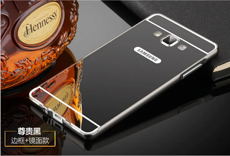 Для Samsung Galaxy J1 2016 Case Зеркало Металлического Алюминия Бампер + Жесткий PC Задняя