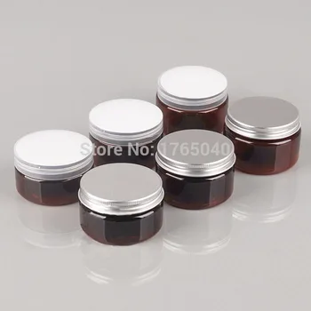 

120g/ml Brown Plastic Cosmetic Bottle Pet clear cream Jar Bottle lotion Mask Bottle 100pcs/lot