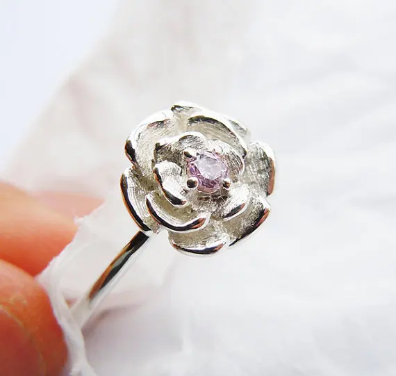 Серебро 925 пробы кольцо с розой