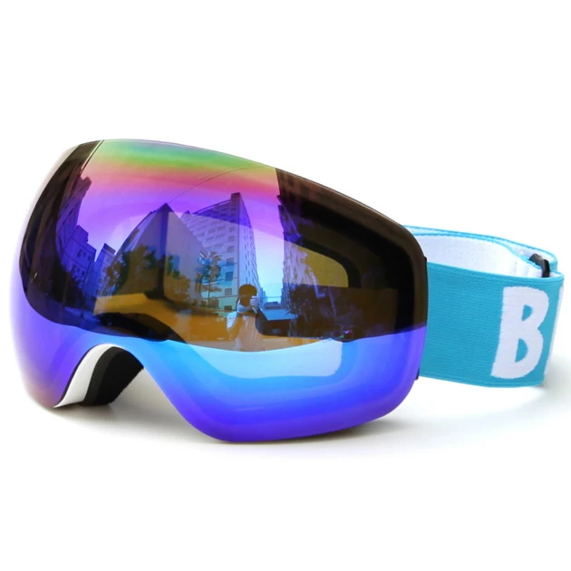 Профессиональные мужские и женские лыжные очки двухслойные UV400 Анти-туман большие лыжные очки маска очки катание на лыжах Снег Сноубординг очки - Цвет: White Blue