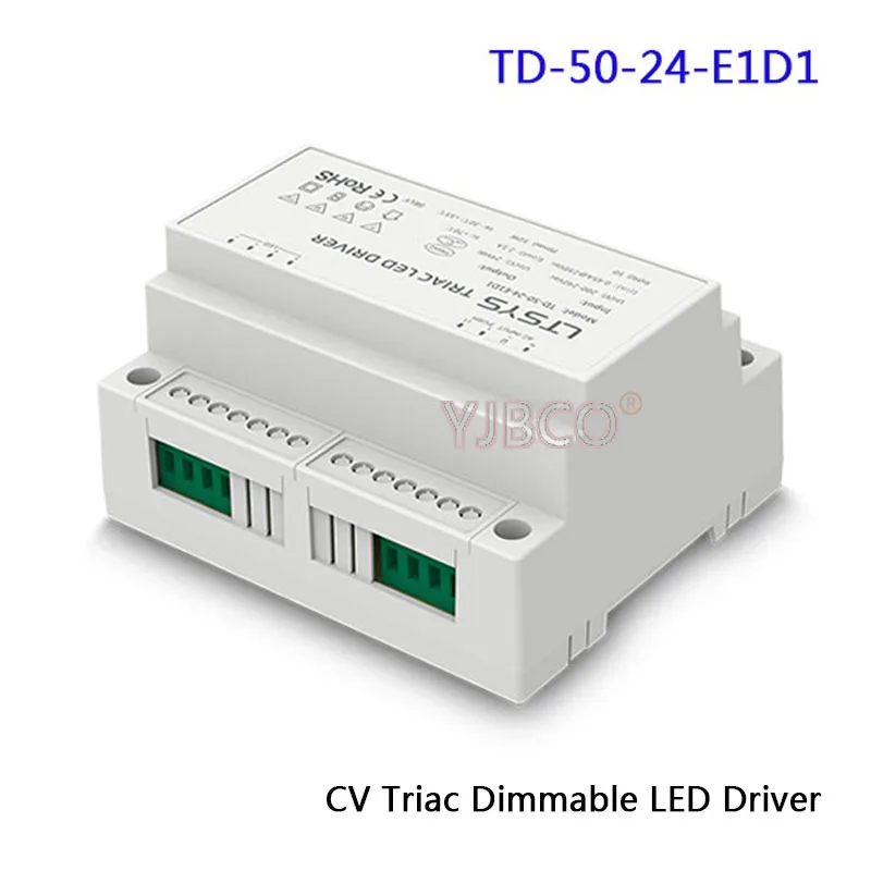 

TD-50-24-E1D1 Triac Push Dim led dimmer 200-240VAC input,50W DC24V 2.1A constant voltage Dimmable intelligent LED Driver