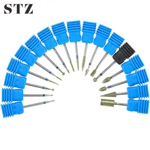 STZ 1 шт алмазные поворот-вольфрамовый бор для дизайна ногтей фрезерный чистый Фрезер для ногтей, сверлильный 3/32 ''для конических фрез для маникюра и педикюра, 17 Тип на выбор# JG01-17