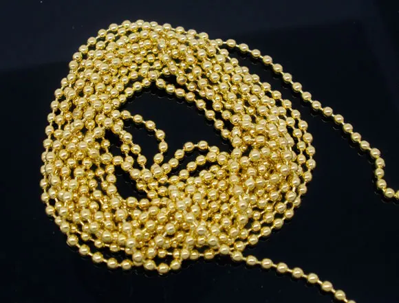 DoreenBeads 800 см золотой цветной шарик цепи результаты 2 мм Диаметр. (B04259) yiwu|chain findings|color