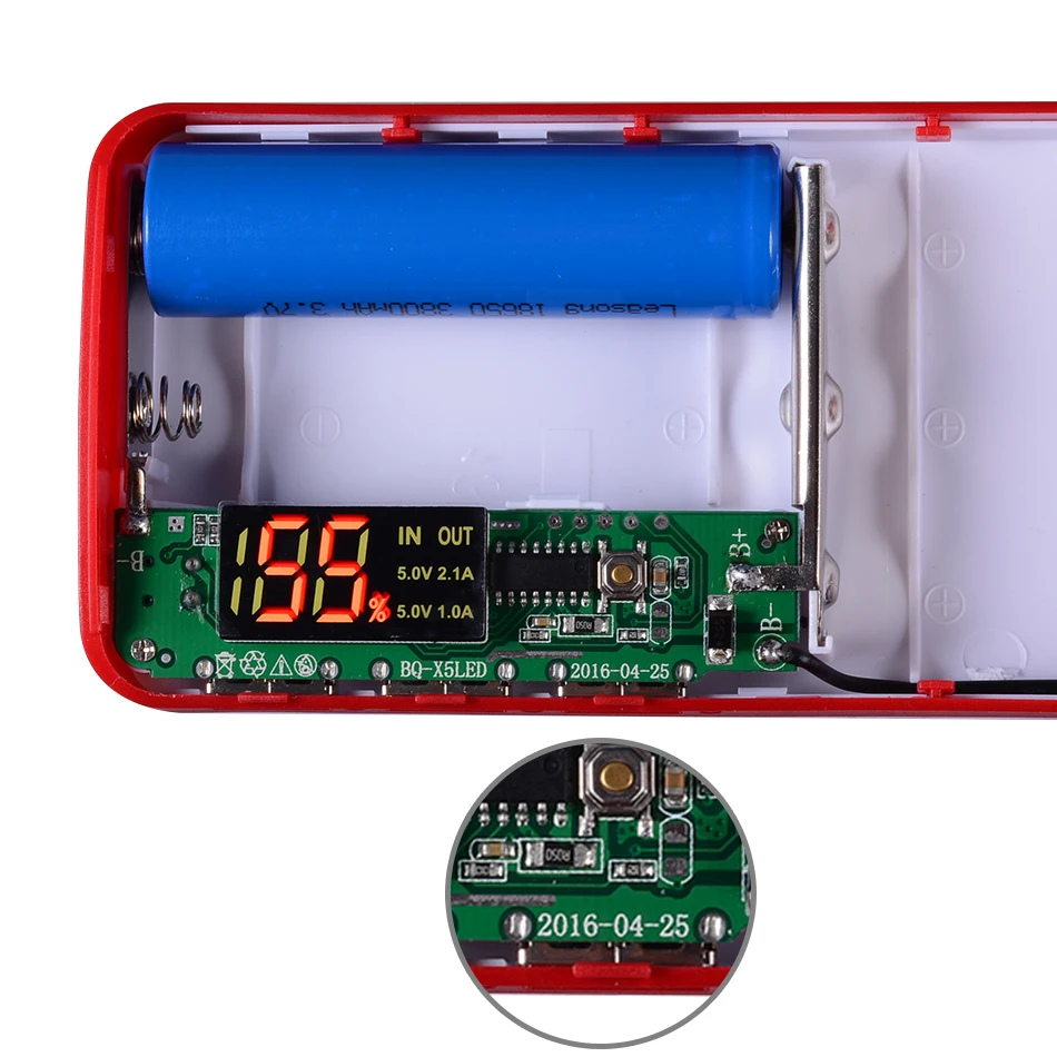 (Без батареи) icoque 5V Dual USB 5*18650 Power Bank Box повербанк зарядное устройство для