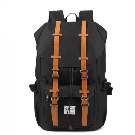 Популярный известный бренд женский туристический рюкзак холщовая школьная сумка для подростковые рюкзаки водонепроницаемый рюкзак Mochila - Цвет: Черный