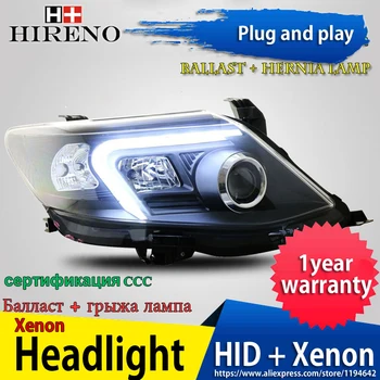 

Hireno Headlamp for 2011-2015 Toyota Fortuner Headlight Headlight Assembly LED DRL Angel Lens Double Beam HID Xenon 2pcs