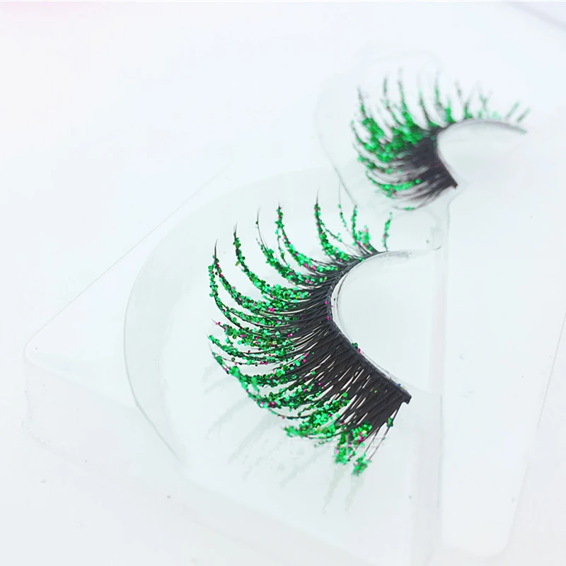 

5 Colors Exaggerated False Eyelashes Theatrical Artistic Creativity Modeling Makeup Lashes Thick Sequin Fake Eyelashes