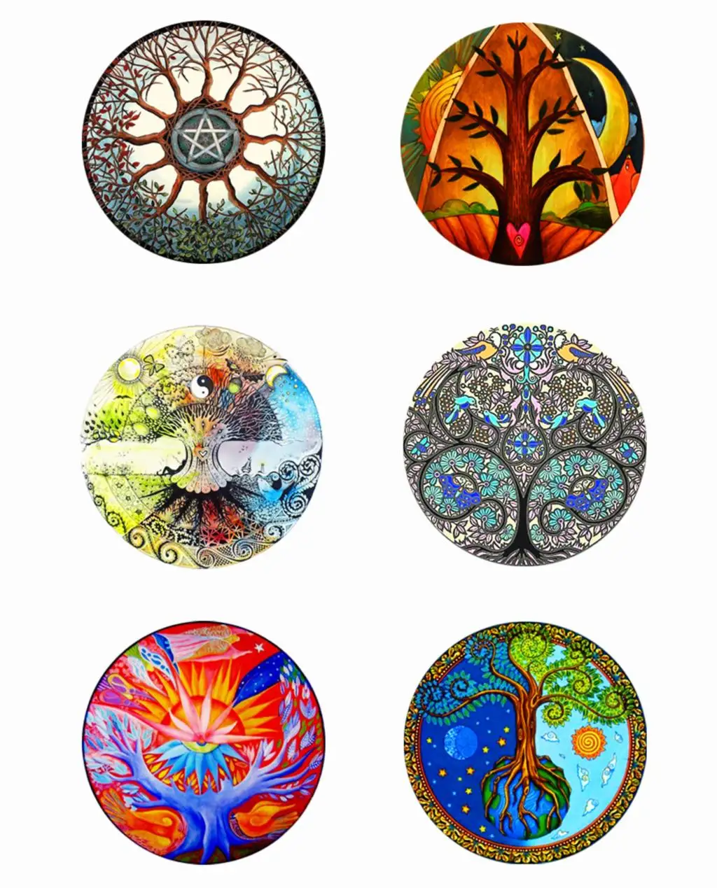 20pcs Glass Cabochons Jewelry Making Supplies Tree Pattern Handmade